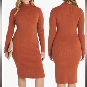 Vici Essential Mock Neck Knit Midi Dress